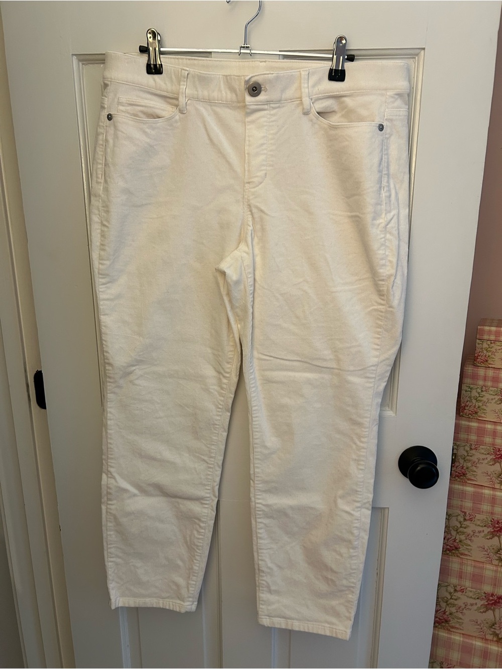J. Jill Cream Cropped Stretch Corduroy Pants